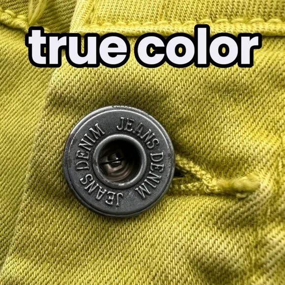 Q2 Yellow High Rise Skinny Jeans Button Fly Size 6 - Picture 9 of 9